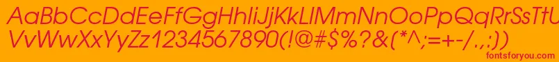 AvantgardegothiccItalic Font – Red Fonts on Orange Background