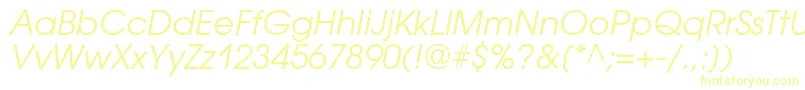 AvantgardegothiccItalic Font – Yellow Fonts on White Background