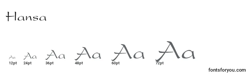 Размеры шрифта Hansa