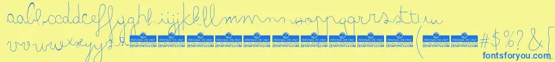 BimboBallpointTrial Font – Blue Fonts on Yellow Background