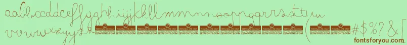 BimboBallpointTrial Font – Brown Fonts on Green Background