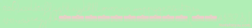 BimboBallpointTrial-fontti – vaaleanpunaiset fontit vihreällä taustalla