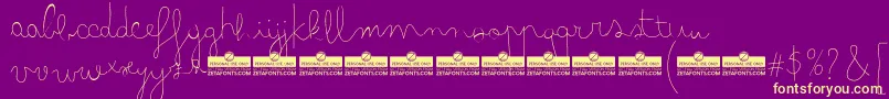 BimboBallpointTrial Font – Yellow Fonts on Purple Background