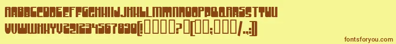 GrooveMachineUpright Font – Brown Fonts on Yellow Background