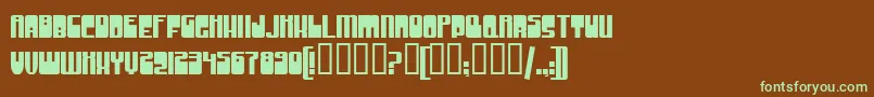 GrooveMachineUpright Font – Green Fonts on Brown Background