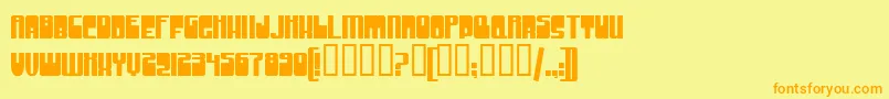 GrooveMachineUpright Font – Orange Fonts on Yellow Background