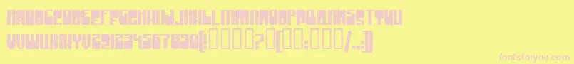 GrooveMachineUpright-Schriftart – Rosa Schriften auf gelbem Hintergrund