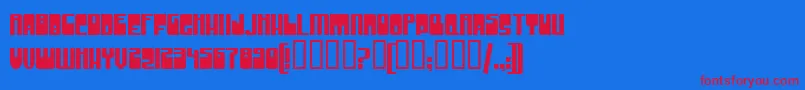 Czcionka GrooveMachineUpright – czerwone czcionki na niebieskim tle