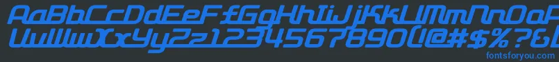 D3RoadsterismItalic Font – Blue Fonts on Black Background