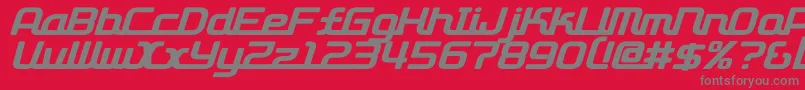 フォントD3RoadsterismItalic – 赤い背景に灰色の文字