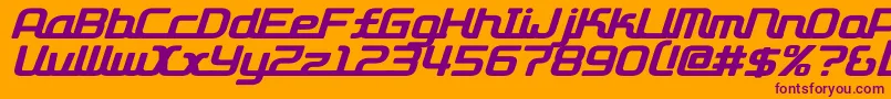 D3RoadsterismItalic Font – Purple Fonts on Orange Background