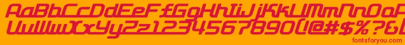 D3RoadsterismItalic Font – Red Fonts on Orange Background