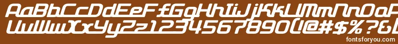 D3RoadsterismItalic Font – White Fonts on Brown Background