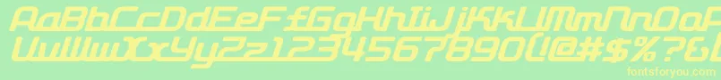 D3RoadsterismItalic Font – Yellow Fonts on Green Background