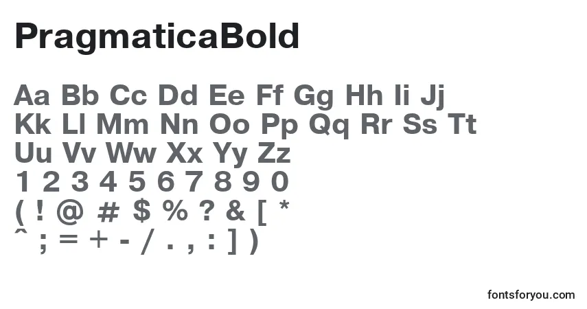 Шрифт PragmaticaBold – алфавит, цифры, специальные символы