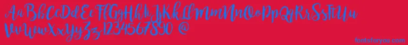 Bromello Font – Blue Fonts on Red Background