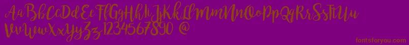 Fonte Bromello – fontes marrons em um fundo roxo