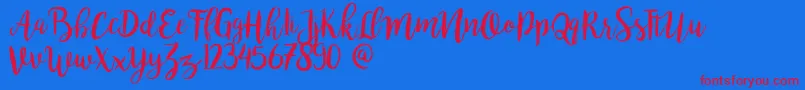 Bromello Font – Red Fonts on Blue Background