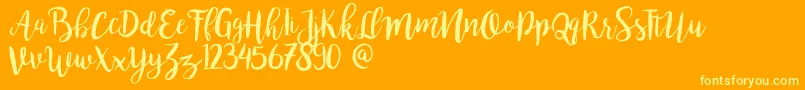 Fonte Bromello – fontes amarelas em um fundo laranja