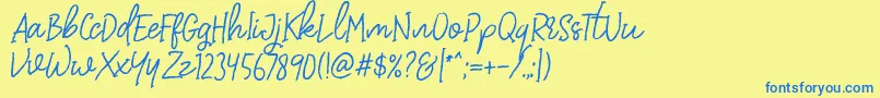 Czcionka DearDisyaStandard – niebieskie czcionki na żółtym tle