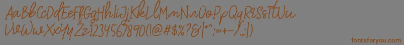 More about DearDisyaStandard Font DearDisyaStandard Font – Brown Fonts on Gray Background