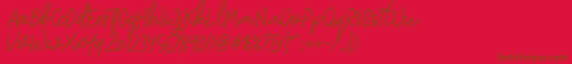 DearDisyaStandard Font – Brown Fonts on Red Background