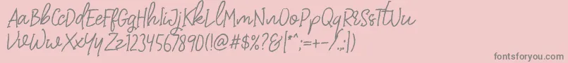 DearDisyaStandard-Schriftart – Graue Schriften auf rosa Hintergrund