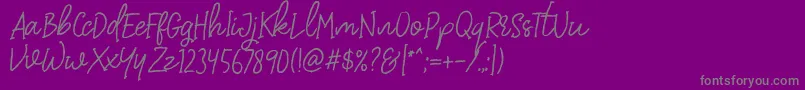 フォントDearDisyaStandard – 紫の背景に灰色の文字