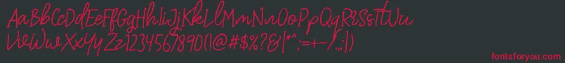DearDisyaStandard Font – Red Fonts on Black Background