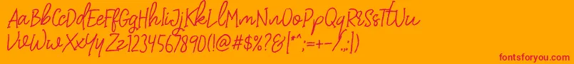 フォントDearDisyaStandard – オレンジの背景に赤い文字