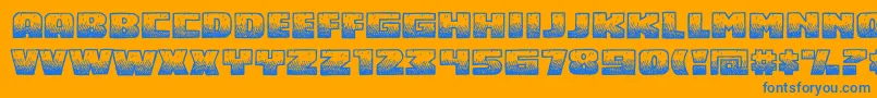 Midnsbrg Font – Blue Fonts on Orange Background
