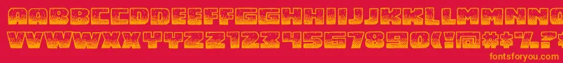 Midnsbrg Font – Orange Fonts on Red Background