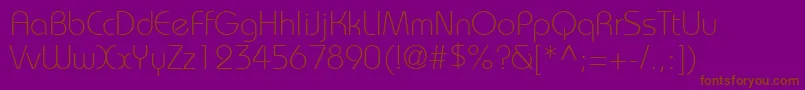 DynameLightSsiLight-Schriftart – Braune Schriften auf violettem Hintergrund