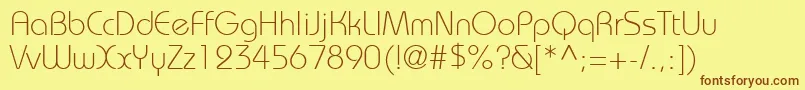 DynameLightSsiLight Font – Brown Fonts on Yellow Background