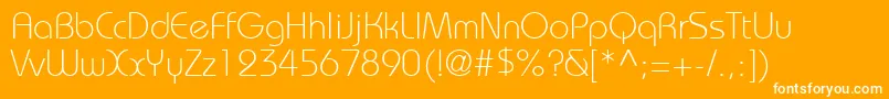 DynameLightSsiLight-Schriftart – Weiße Schriften auf orangefarbenem Hintergrund