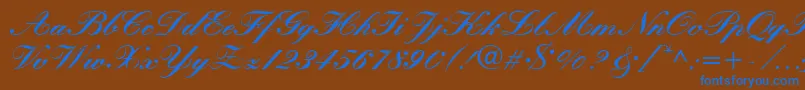 Weitere Informationen zur KronvikRegular-Schriftart KronvikRegular-Schriftart – Blaue Schriften auf braunem Hintergrund