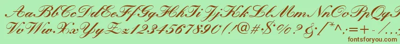 KronvikRegular Font – Brown Fonts on Green Background