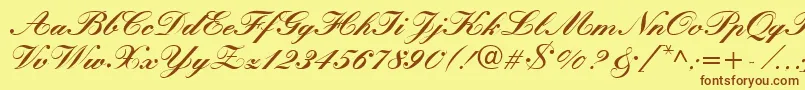 KronvikRegular Font – Brown Fonts on Yellow Background