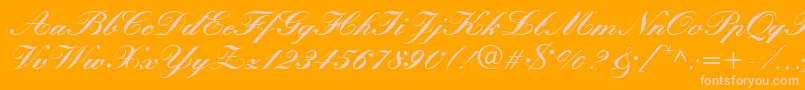 Czcionka KronvikRegular – różowe czcionki na pomarańczowym tle