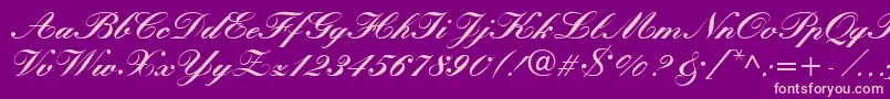 KronvikRegular Font – Pink Fonts on Purple Background