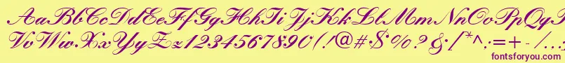 KronvikRegular Font – Purple Fonts on Yellow Background