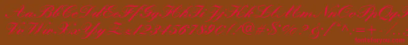 KronvikRegular Font – Red Fonts on Brown Background