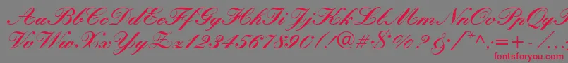 KronvikRegular Font – Red Fonts on Gray Background