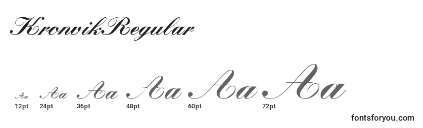 Размеры шрифта KronvikRegular
