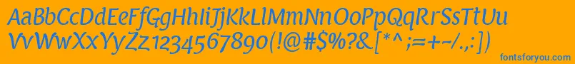 PfarmoniaItalic Font – Blue Fonts on Orange Background