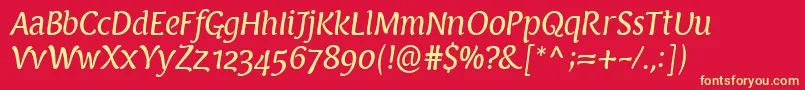 PfarmoniaItalic Font – Yellow Fonts on Red Background