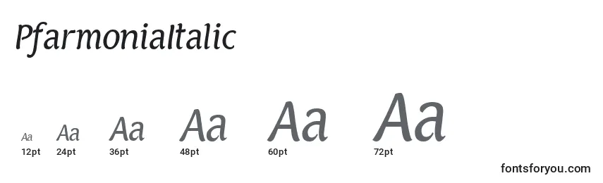 Größen der Schriftart PfarmoniaItalic