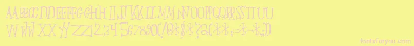 Slumberparty Font – Pink Fonts on Yellow Background