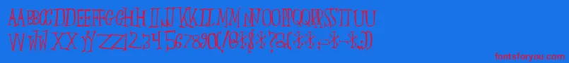 Slumberparty Font – Red Fonts on Blue Background