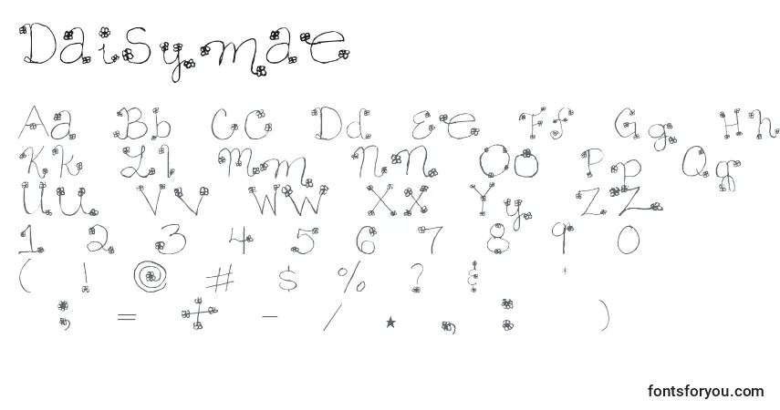A fonte Daisymae – alfabeto, números, caracteres especiais